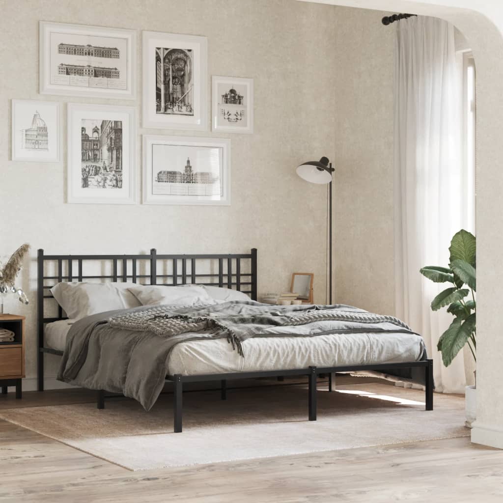 Giroletto con Testiera in Metallo Nero 150x200 cm | homemem39