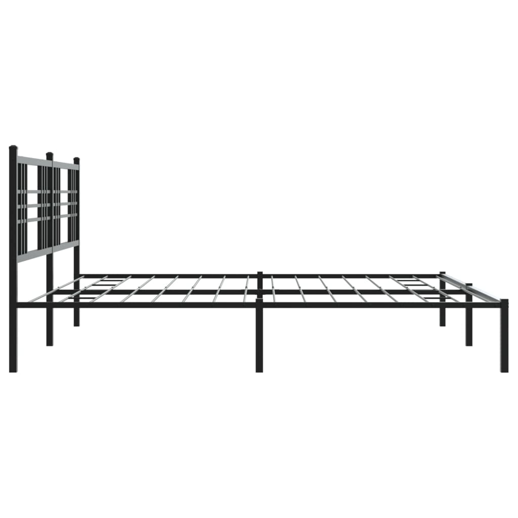 Giroletto con Testiera in Metallo Nero 183x213 cm | homemem39