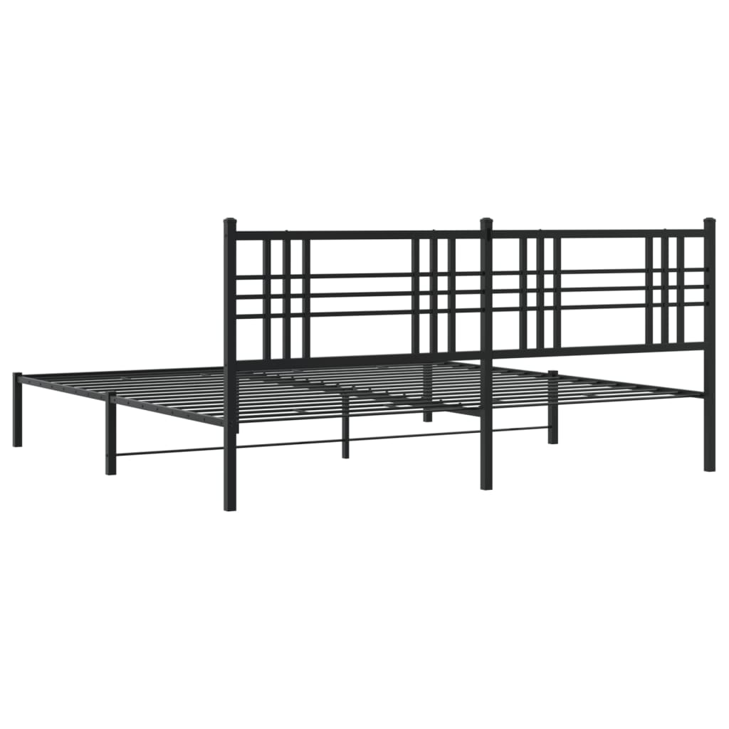 Giroletto con Testiera in Metallo Nero 183x213 cm | homemem39