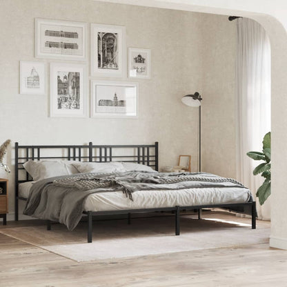 Giroletto con Testiera in Metallo Nero 183x213 cm | homemem39