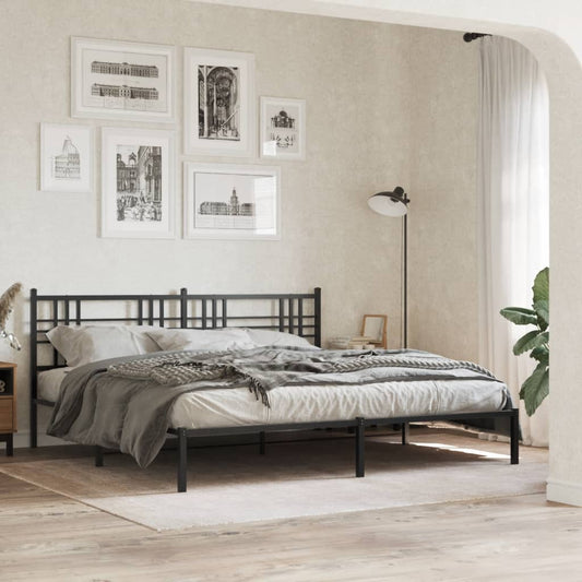 Giroletto con Testiera in Metallo Nero 183x213 cm | homemem39