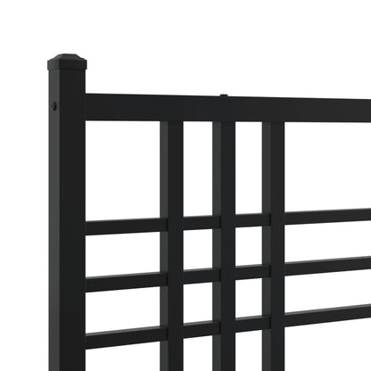 Giroletto con Testiera e Pediera Metallo Nero 90x190 cm | homemem39