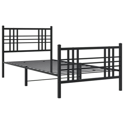 Giroletto con Testiera e Pediera Metallo Nero 90x200 cm | homemem39