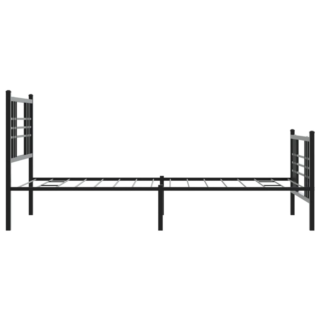 Giroletto con Testiera e Pediera Metallo Nero 100x200 cm | homemem39