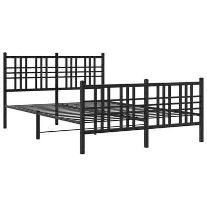 Giroletto con Testiera e Pediera Metallo Nero 120x190 cm
