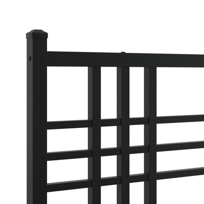 Giroletto con Testiera e Pediera Metallo Nero 120x190 cm