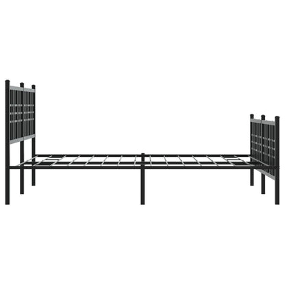 Giroletto con Testiera e Pediera Metallo Nero 137x190 cm | homemem39