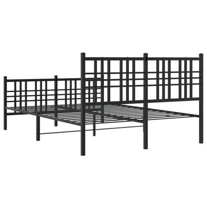 Giroletto con Testiera e Pediera Metallo Nero 137x190 cm | homemem39