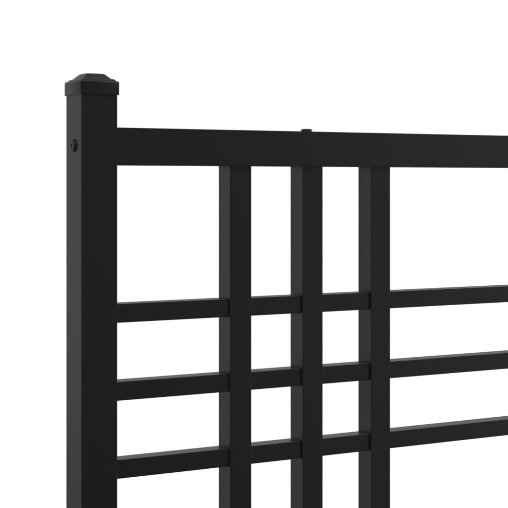 Giroletto con Testiera e Pediera Metallo Nero 137x190 cm | homemem39