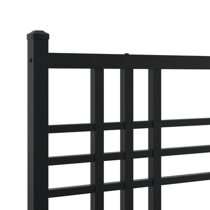 Giroletto con Testiera e Pediera Metallo Nero 137x190 cm | homemem39