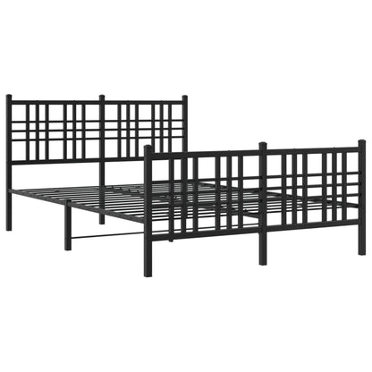 Giroletto con Testiera e Pediera Metallo Nero 140x190 cm