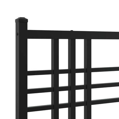 Giroletto con Testiera e Pediera Metallo Nero 140x190 cm