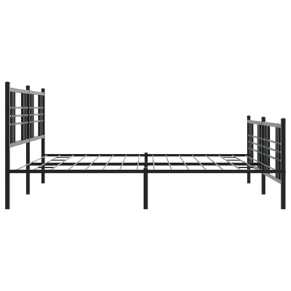 Giroletto con Testiera e Pediera Metallo Nero 200x200 cm | homemem39