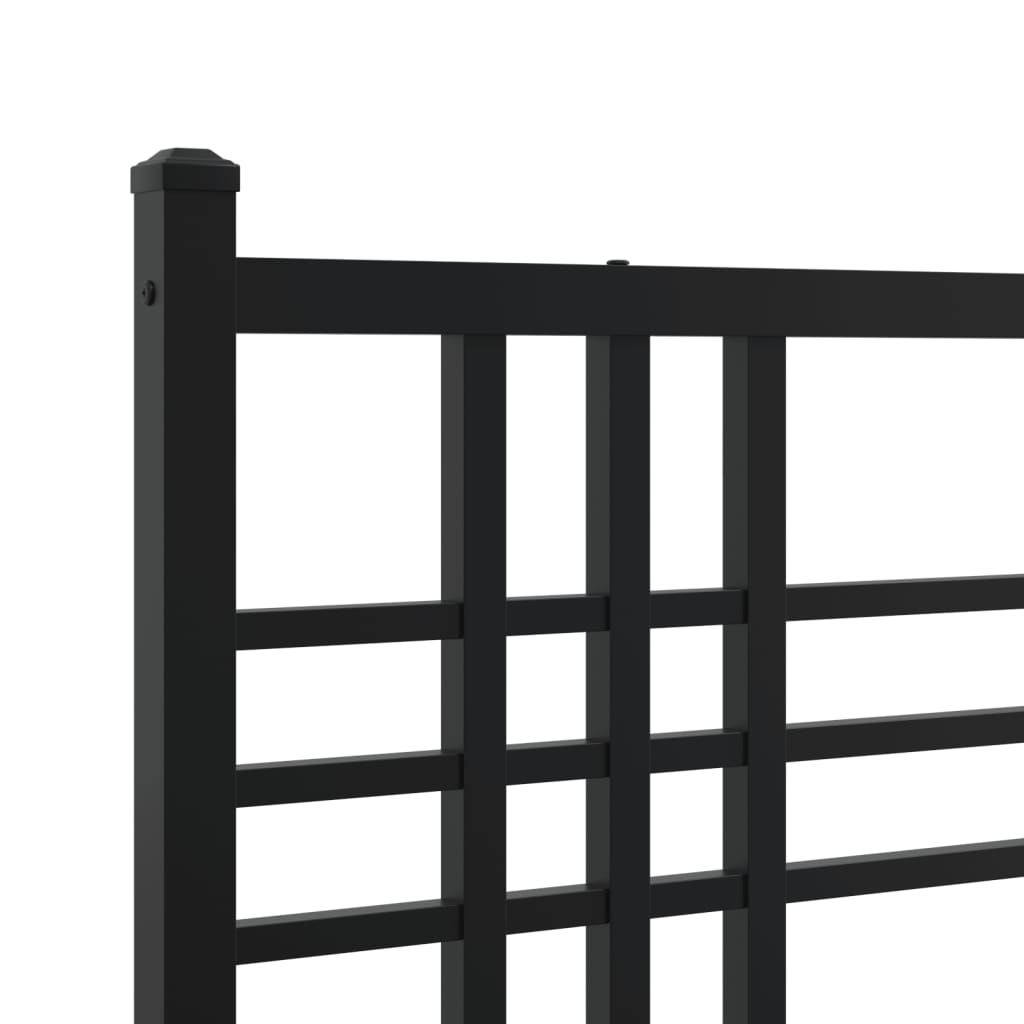 Giroletto con Testiera e Pediera Metallo Nero 200x200 cm | homemem39