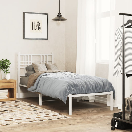 Giroletto senza Materaso con Testiera Metallo Bianco 75x190 cm | homemem39