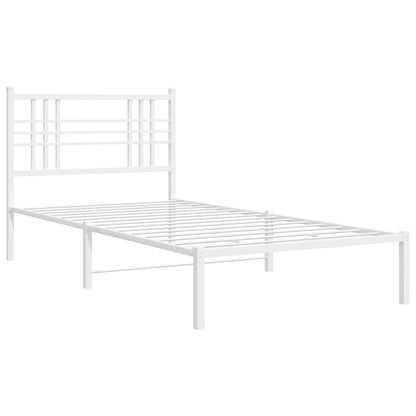 Giroletto con Testiera Metallo Bianco 100x200 cm | homemem39