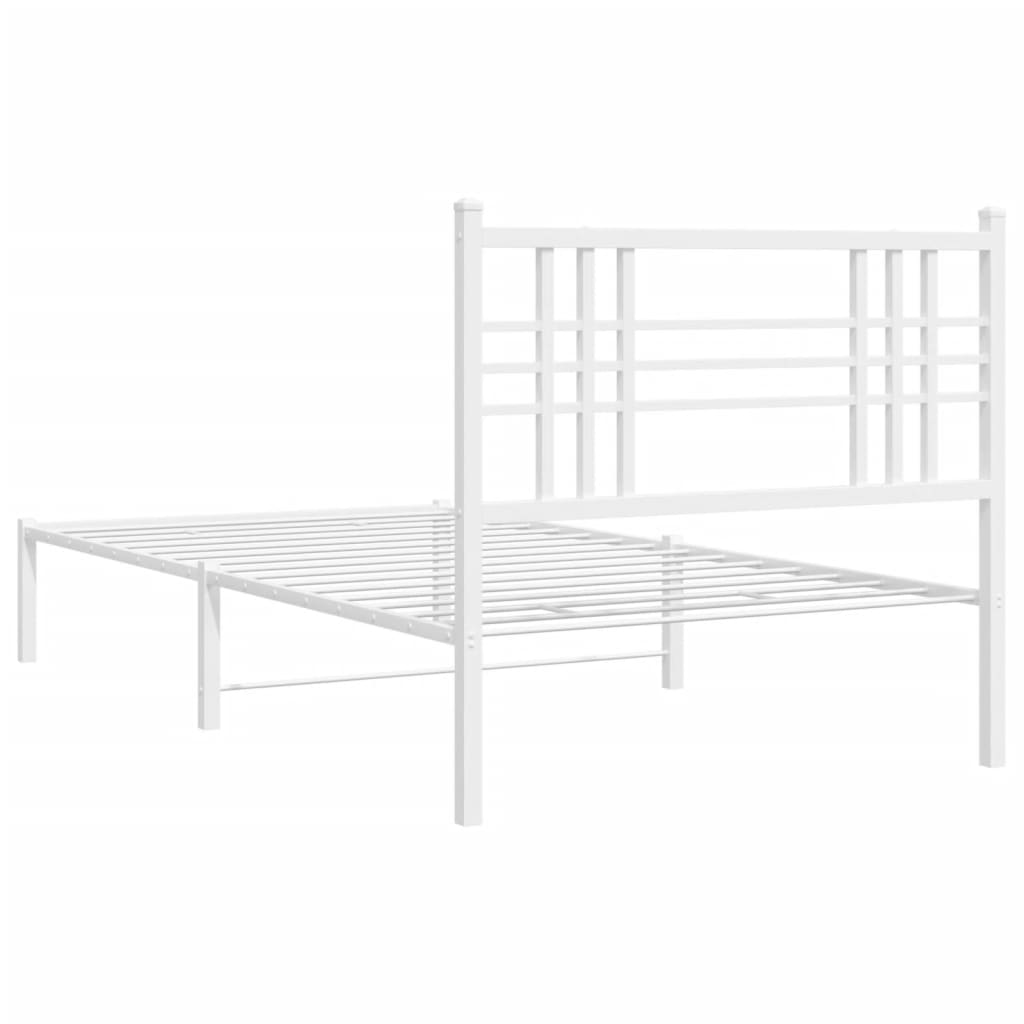 Giroletto con Testiera Metallo Bianco 100x200 cm | homemem39