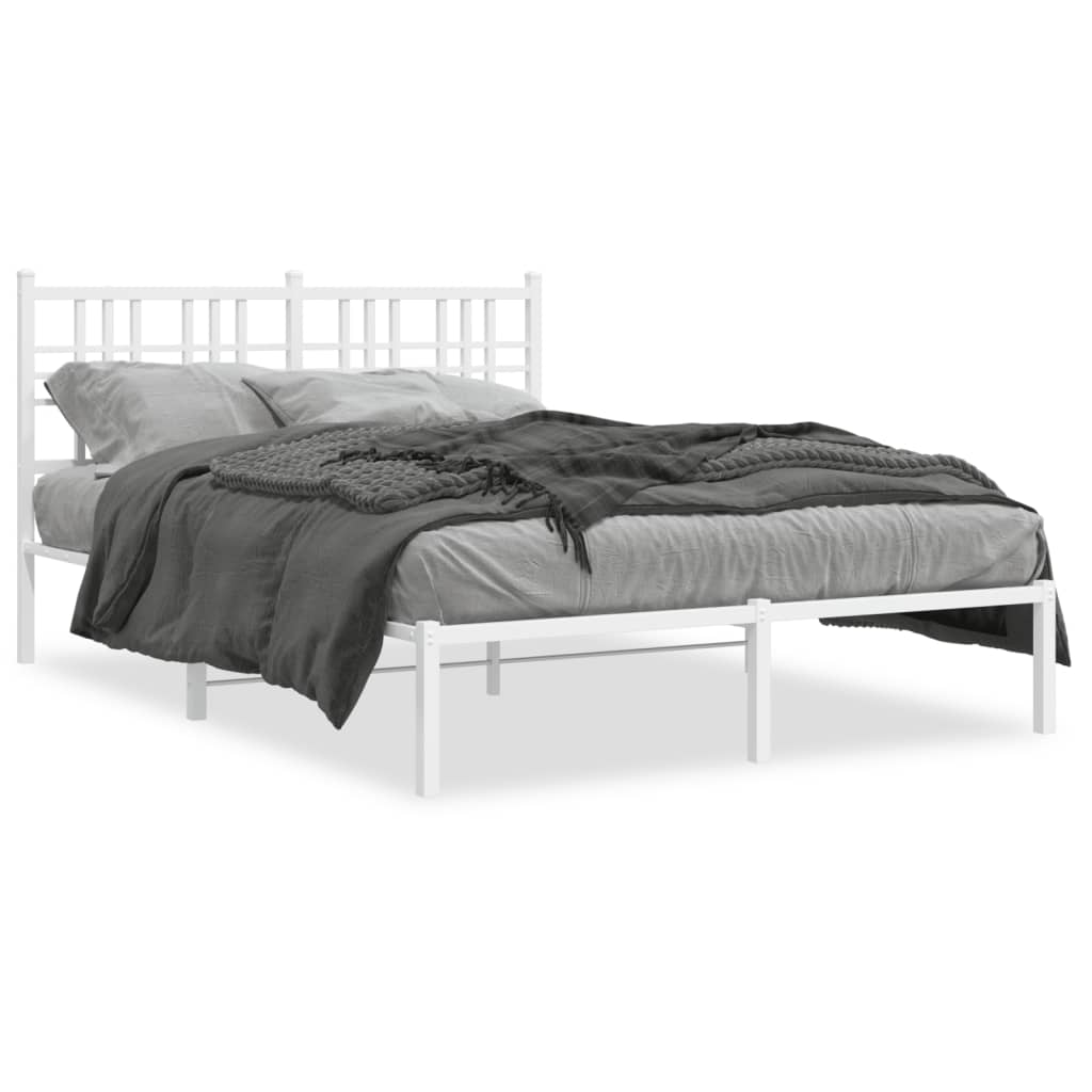 Giroletto con Testiera in Metallo Bianco 120x200 cm | homemem39