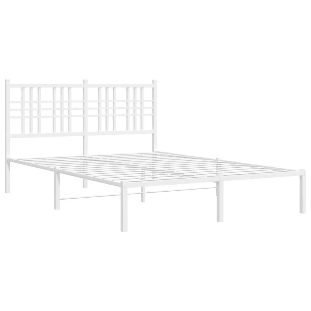 Giroletto con Testiera in Metallo Bianco 120x200 cm | homemem39
