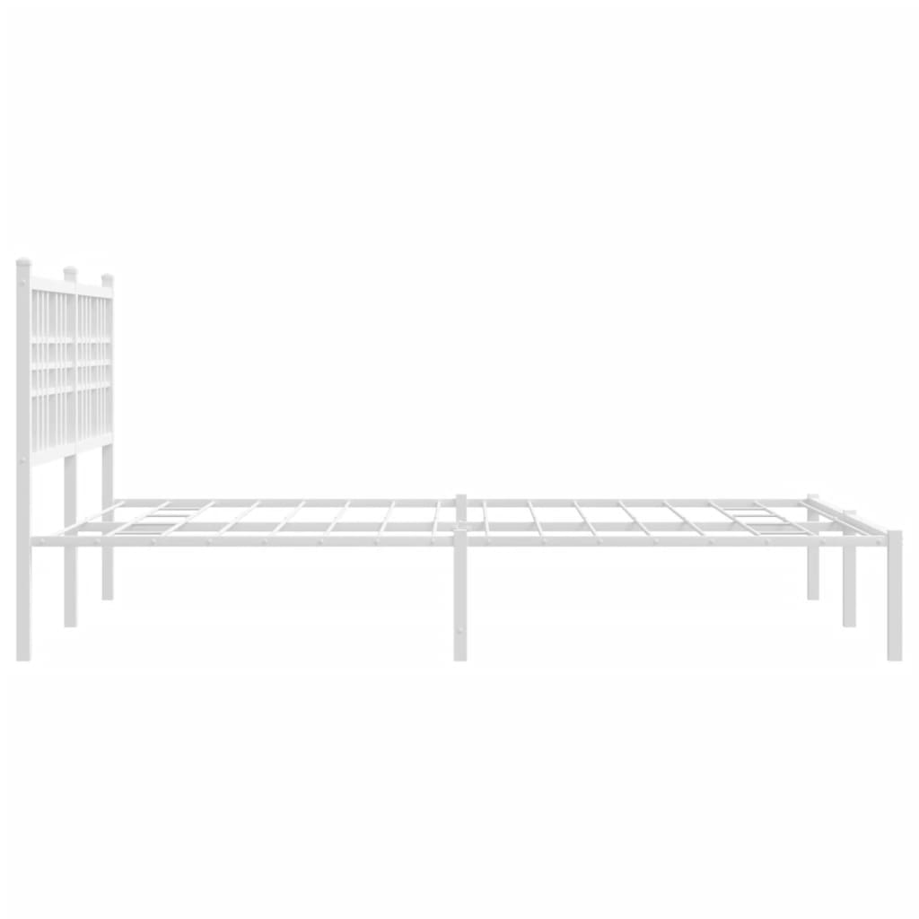 Giroletto con Testiera in Metallo Bianco 120x200 cm | homemem39