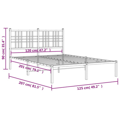 Giroletto con Testiera in Metallo Bianco 120x200 cm | homemem39
