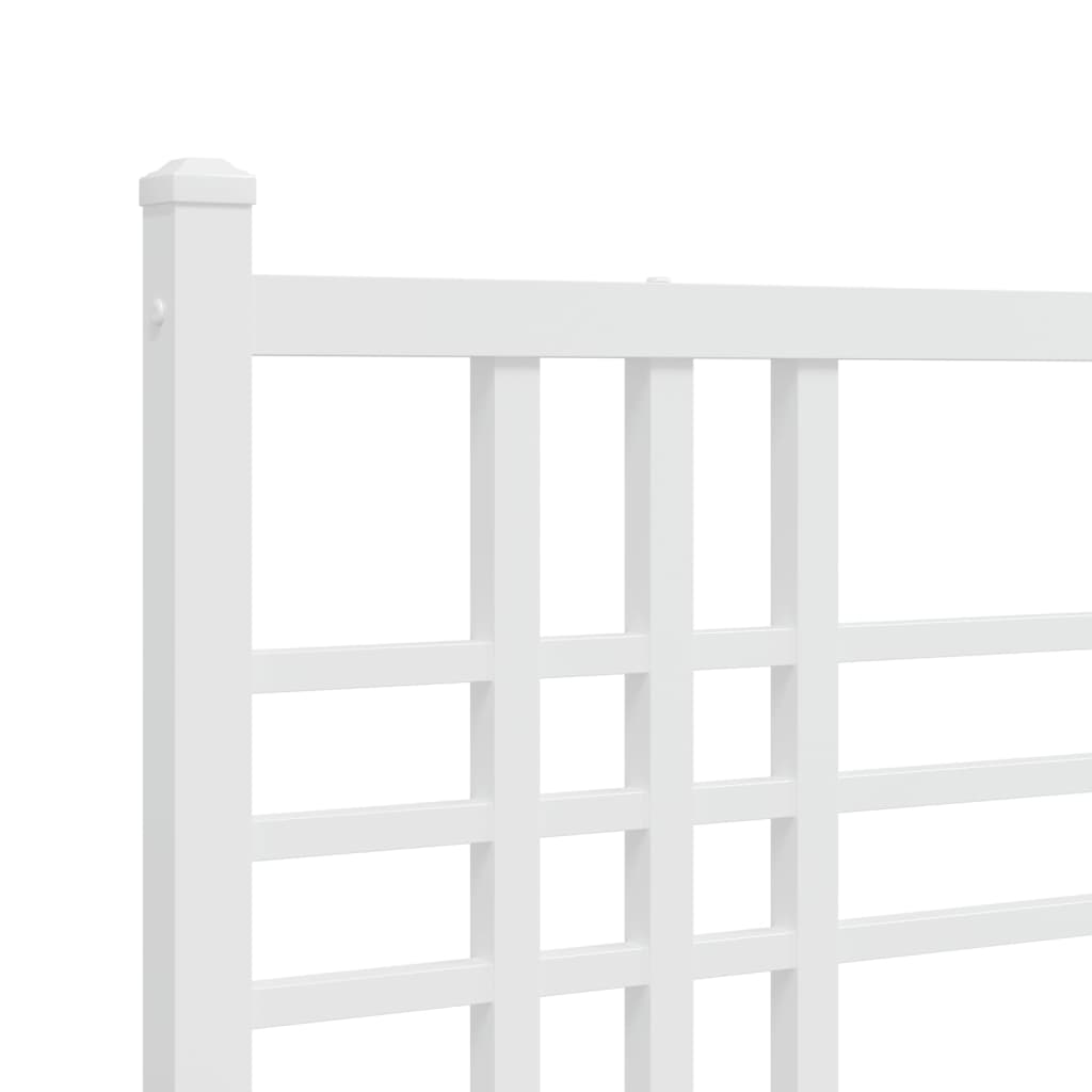 Giroletto con Testiera Metallo Bianco 140x190 cm | homemem39