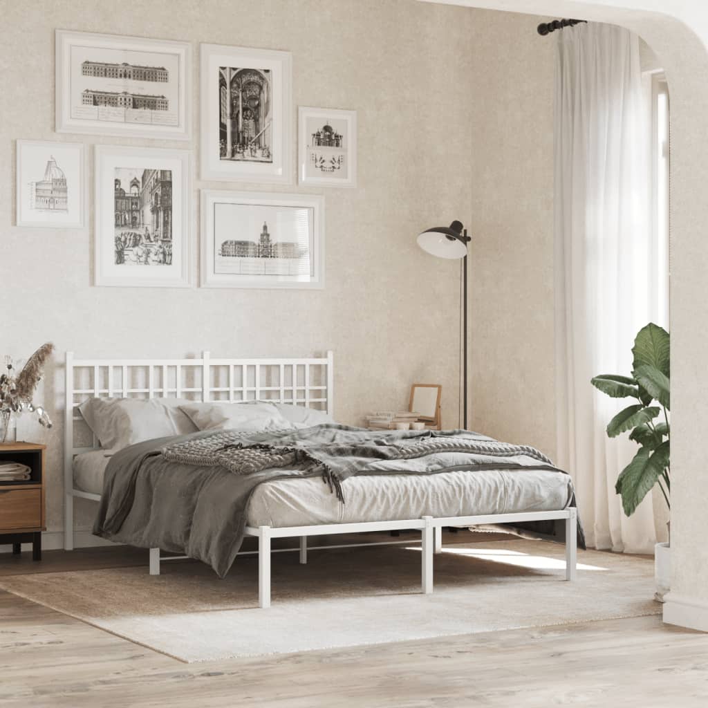 Giroletto con Testiera Metallo Bianco 140x200 cm | homemem39