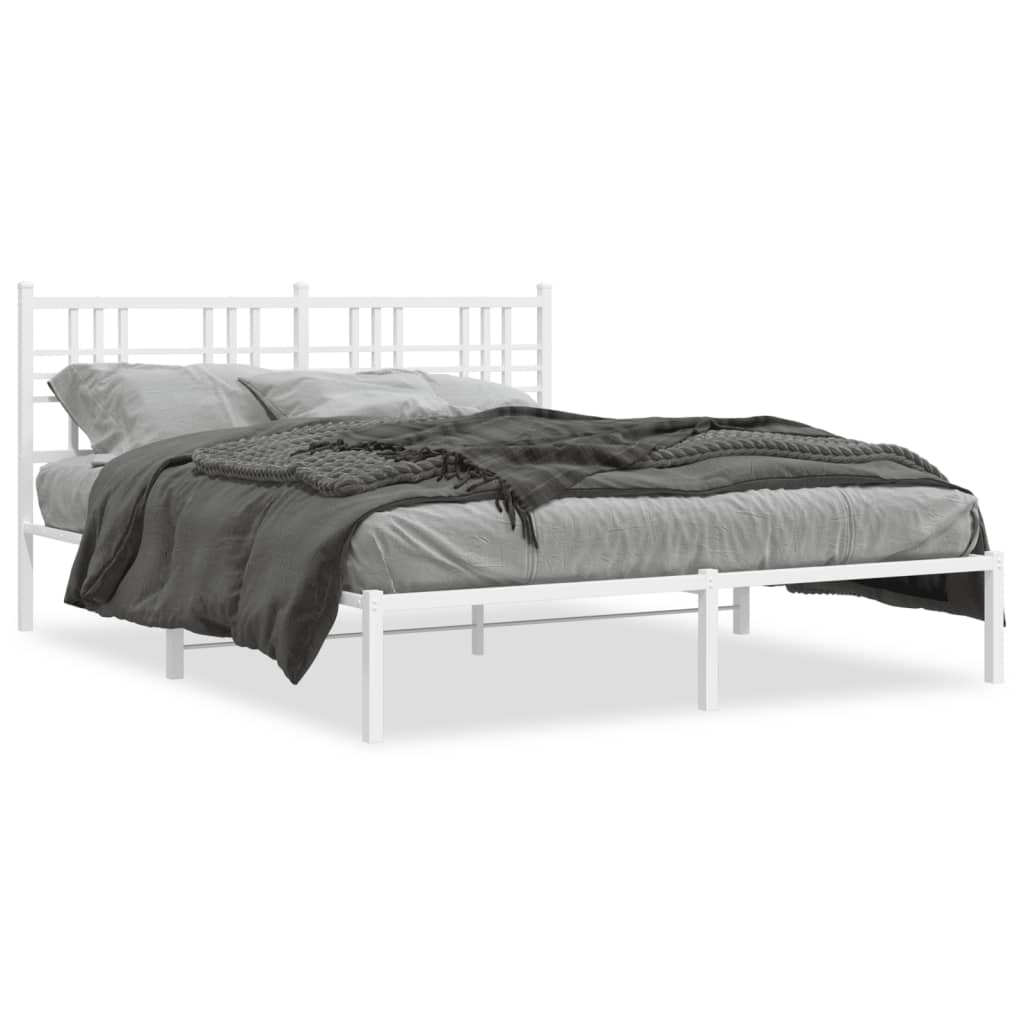 Giroletto con Testiera Metallo Bianco 150x200 cm | homemem39