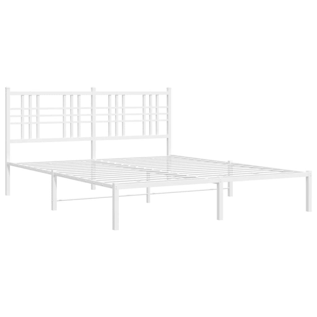 Giroletto con Testiera Metallo Bianco 150x200 cm | homemem39
