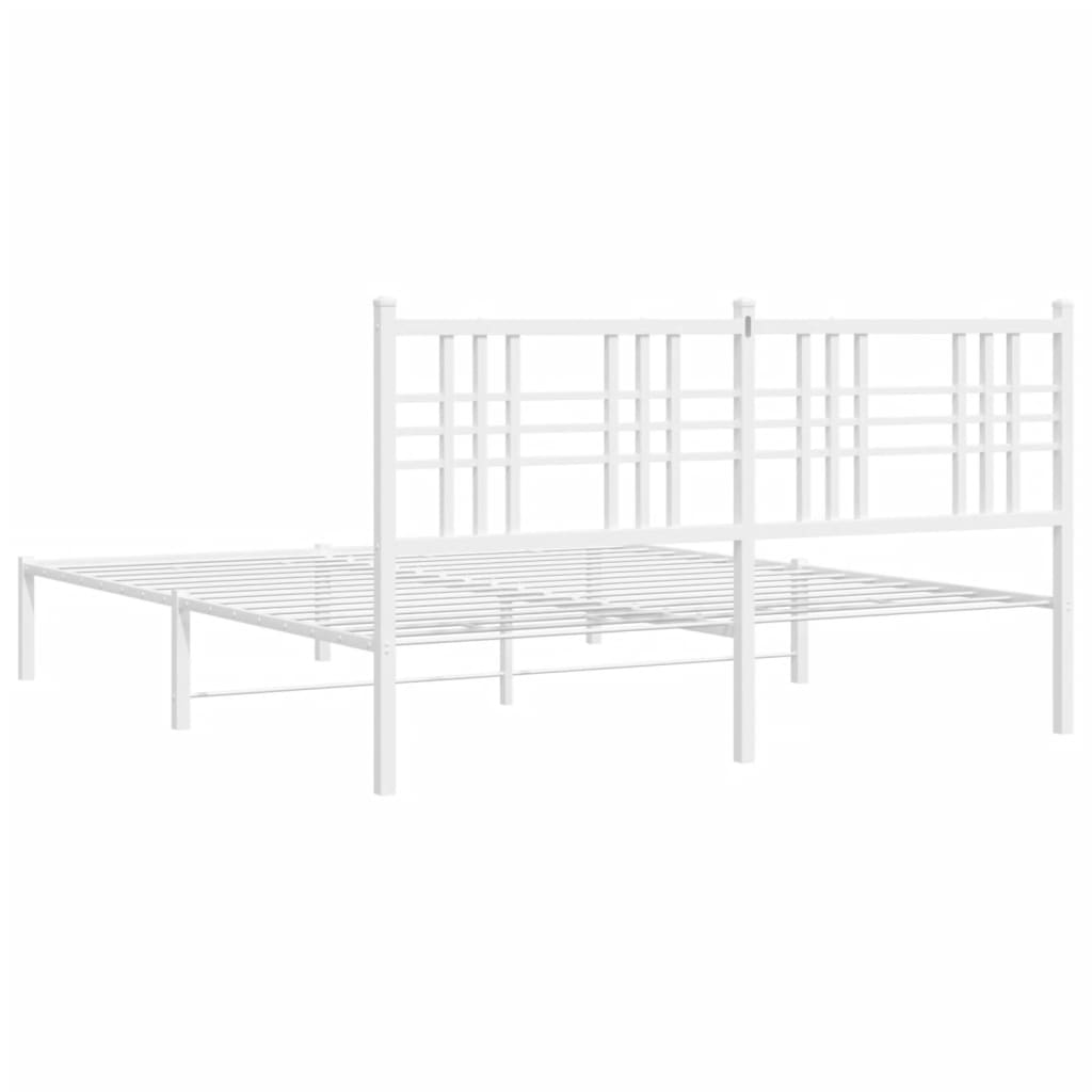 Giroletto con Testiera Metallo Bianco 150x200 cm | homemem39