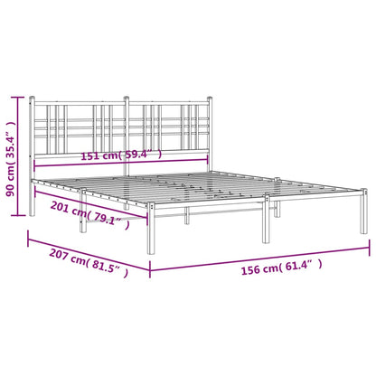 Giroletto con Testiera Metallo Bianco 150x200 cm | homemem39
