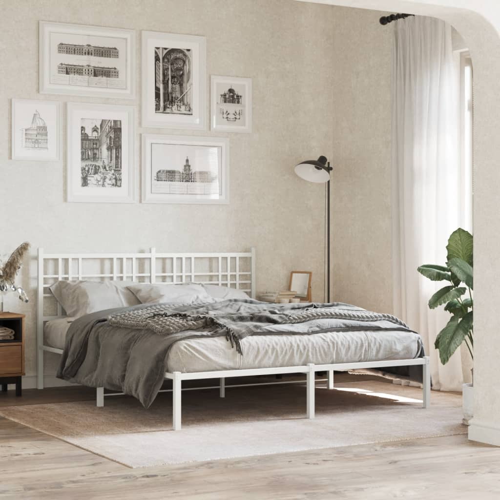 Giroletto con Testiera Metallo Bianco 150x200 cm | homemem39