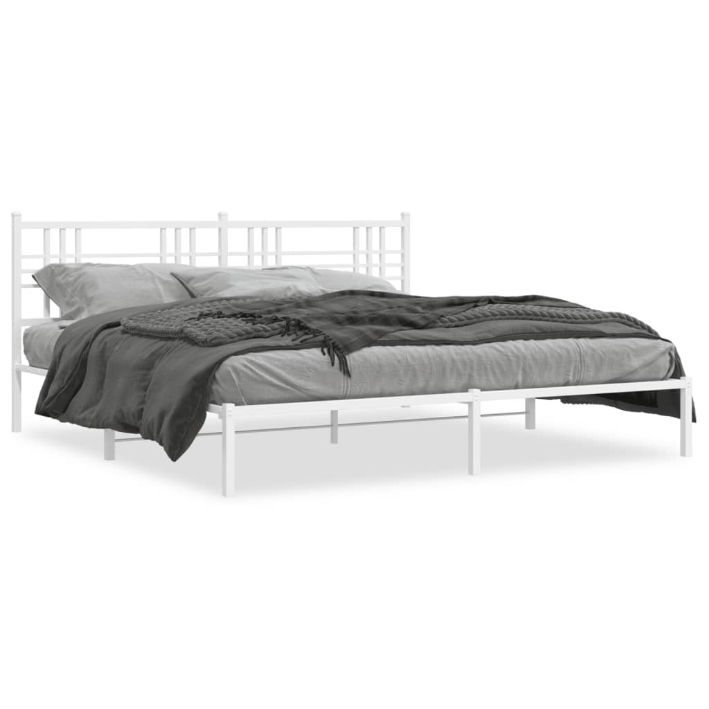 Giroletto con Testiera Metallo Bianco 183x213 cm | homemem39