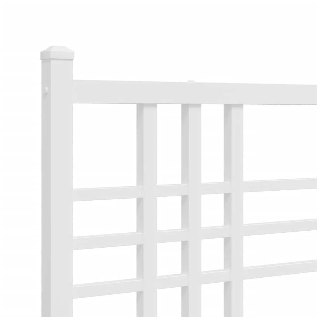Giroletto con Testiera Metallo Bianco 193x203 cm | homemem39