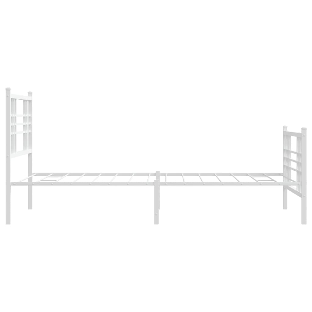 Giroletto con Testiera e Pediera Metallo Bianco 90x190 cm | homemem39