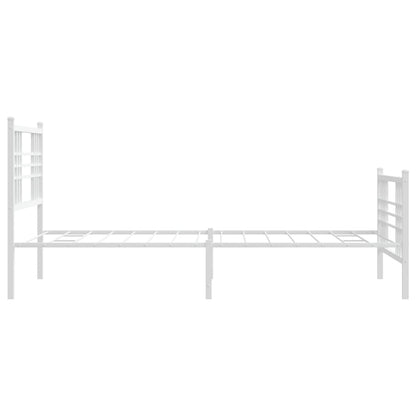 Giroletto con Testiera e Pediera Metallo Bianco 90x190 cm | homemem39