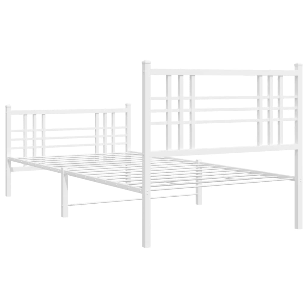 Giroletto con Testiera e Pediera Metallo Bianco 107x203 cm | homemem39