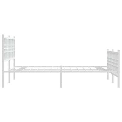 Giroletto con Testiera e Pediera Metallo Bianco 140x190 cm | homemem39