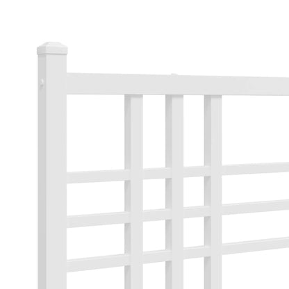 Giroletto con Testiera e Pediera Metallo Bianco 140x190 cm | homemem39
