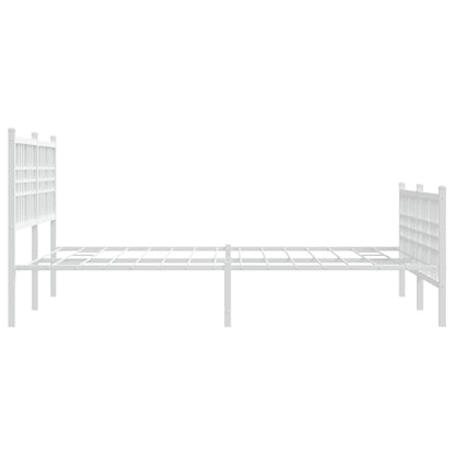 Giroletto con Testiera e Pediera Metallo Bianco 140x200 cm | homemem39