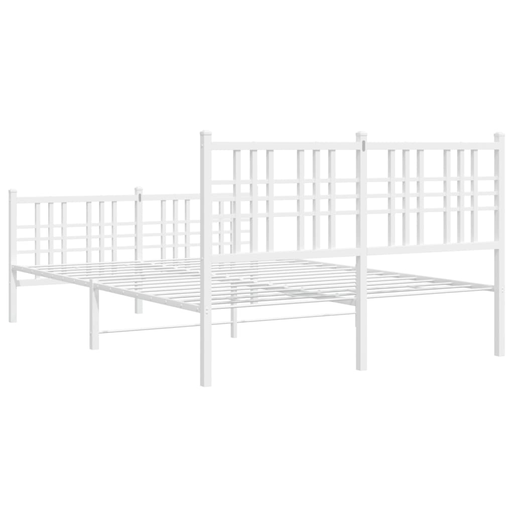 Giroletto con Testiera e Pediera Metallo Bianco 140x200 cm | homemem39