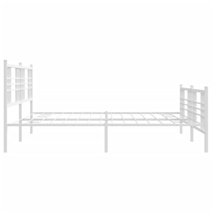 Giroletto con Testiera e Pediera Metallo Bianco 183x213 cm | homemem39