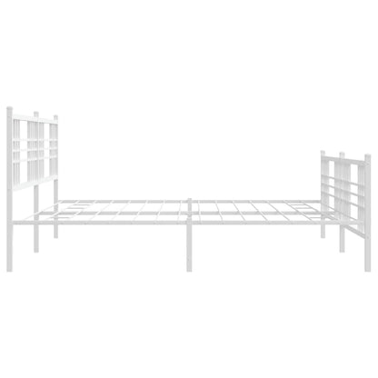 Giroletto con Testiera e Pediera Metallo Bianco 193x203 cm | homemem39
