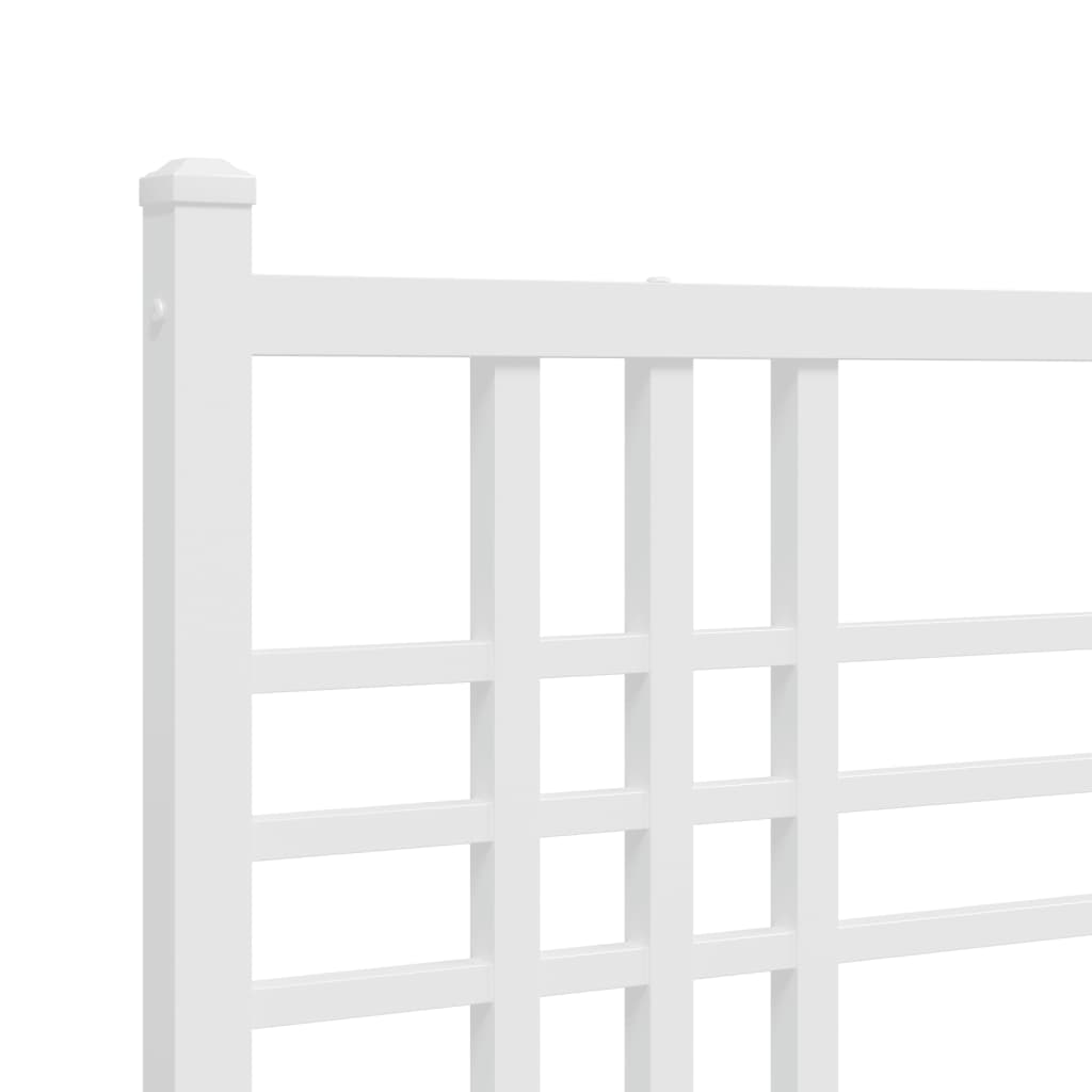 Giroletto con Testiera e Pediera Metallo Bianco 193x203 cm | homemem39