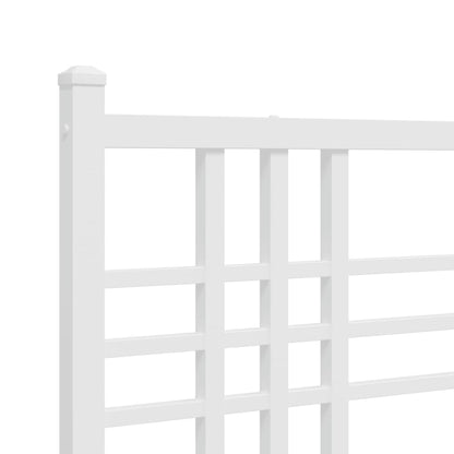 Giroletto con Testiera e Pediera Metallo Bianco 193x203 cm | homemem39