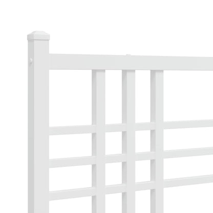 Giroletto con Testiera e Pediera Metallo Bianco 200x200 cm | homemem39