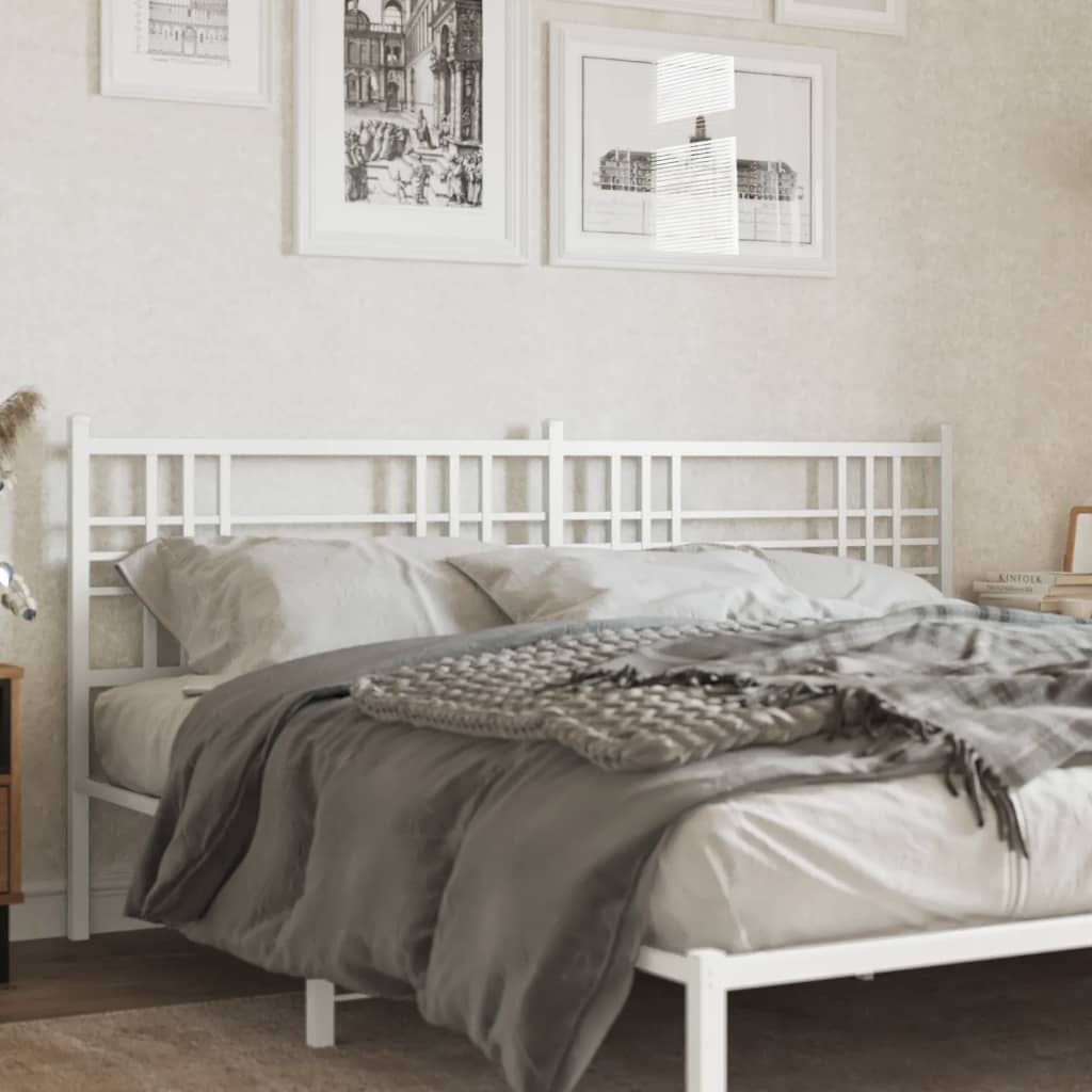 Testiera in Metallo Bianco 200 cm - homemem39