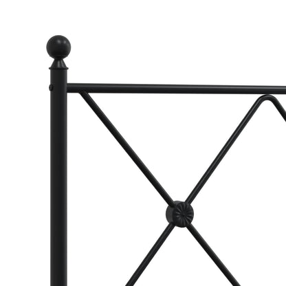 Giroletto con Testiera in Metallo Nero 80x200 cm