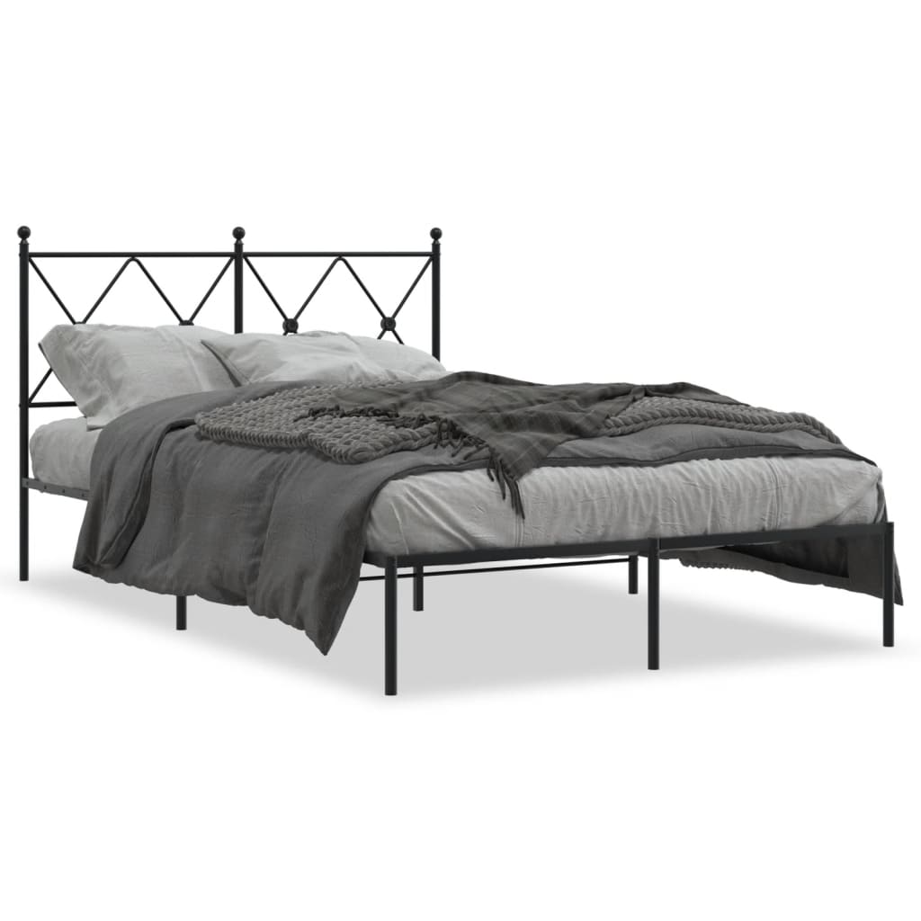 Giroletto con Testiera in Metallo Nero 120x190 cm | homemem39
