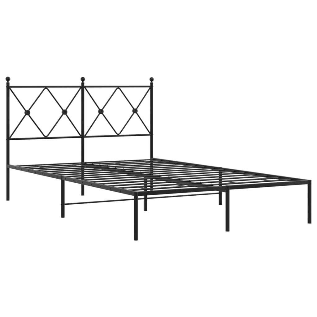Giroletto con Testiera in Metallo Nero 120x190 cm | homemem39